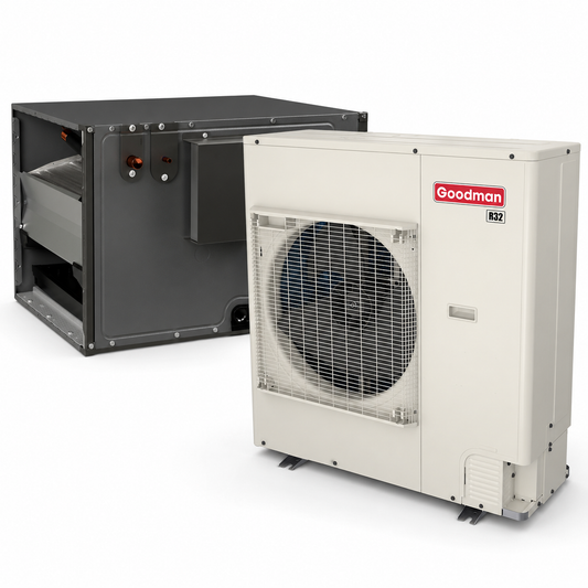 Goodman 4 Ton 16.5 SEER2 Central Air Conditioner Split with 26 1/2' inch Horizontal Cased Coil- R32