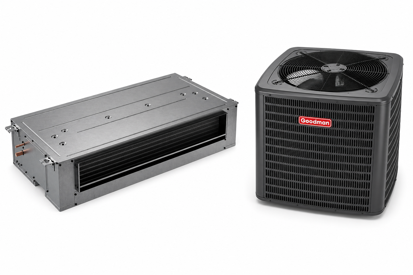 Goodman 2 Ton 14.3 SEER2 R32 Air Conditioner Split System w/ 8kW Heat - R454B Inverter - Ceiling-Mounted