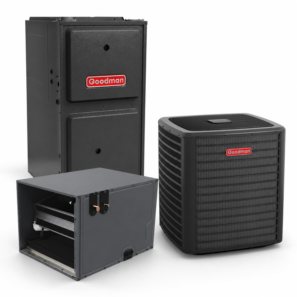 Goodman 3 Ton 15.0 SEER2 96% AFUE 60,000 BTU Gas Furnace and R32 Air Conditioner System - Upflow/Horizontal