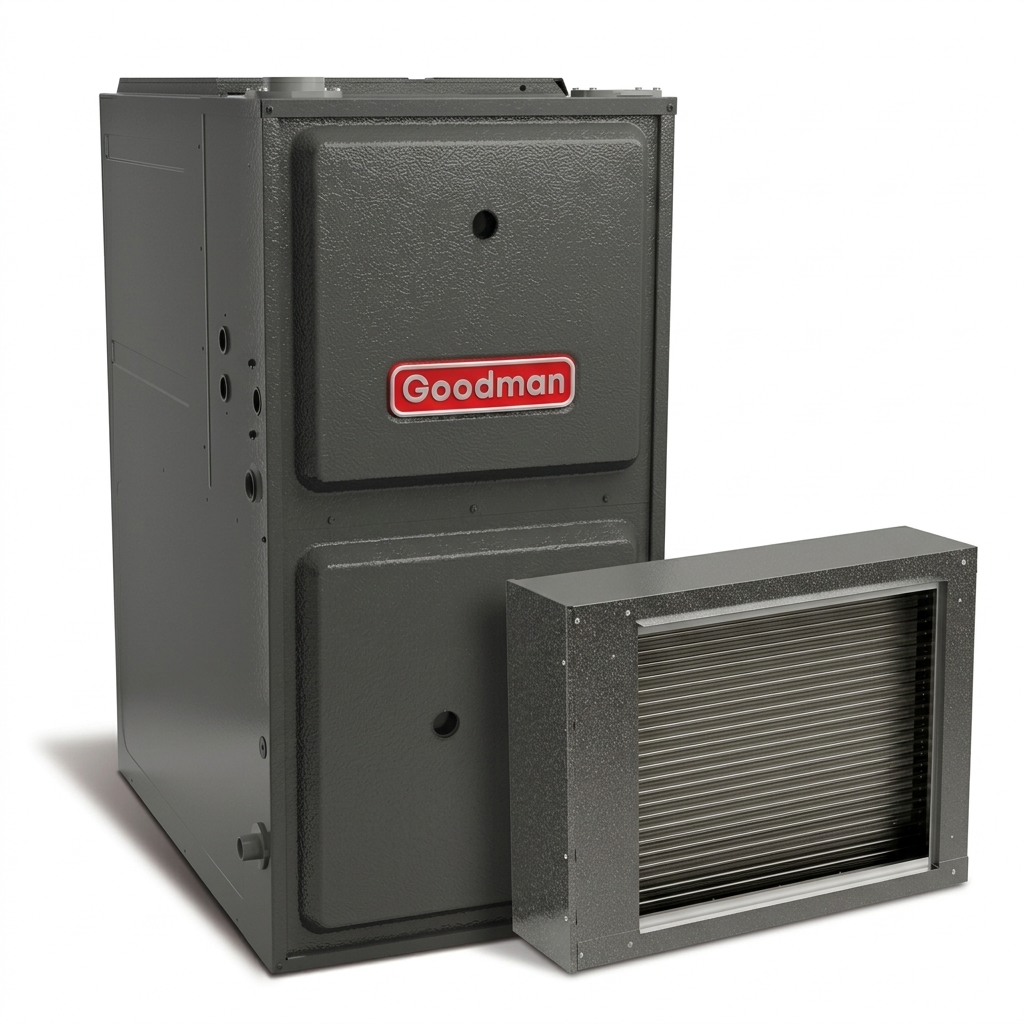 Goodman 2.5 Ton 96% AFUE Furnace and Coil System - R32 - Upflow/Horizontal
