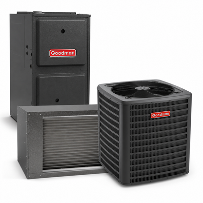 Goodman 2.5 Ton 15.2 SEER2 96% AFUE 80,000 BTU Gas Furnace and R32 Air Conditioner System - Upflow/Horizontal