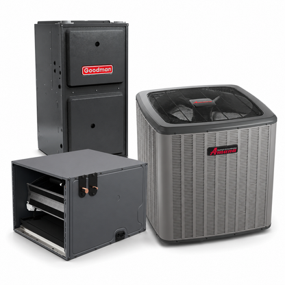 Goodman 2 Ton 17.2 SEER2 96% AFUE 60,000 BTU Furnace and High Efficiency Heat Pump System | Inverter - R32 - Downflow/Horizontal
