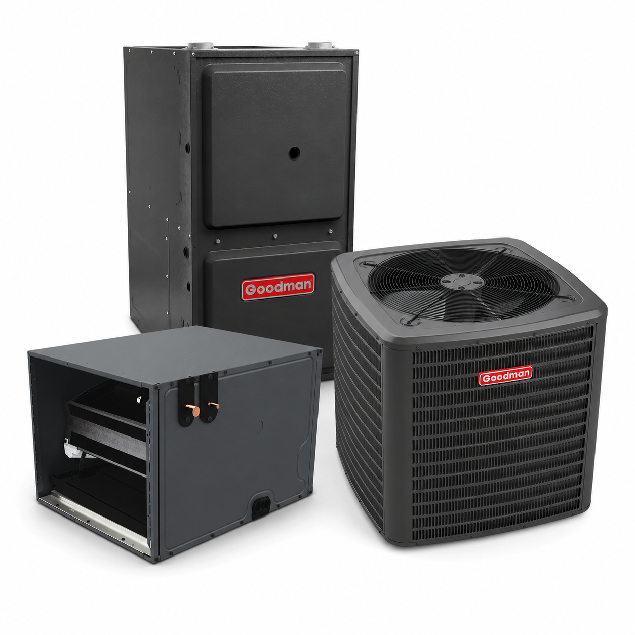 Goodman 5 Ton 14.5 SEER2 96% AFUE 100,000 BTU Gas Furnace and R32 Air Conditioner System - Upflow/Horizontal