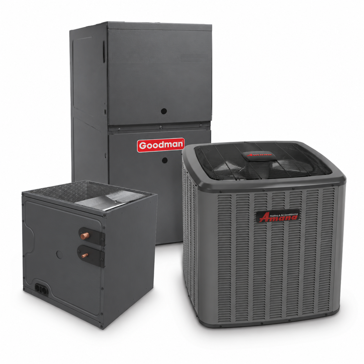 Goodman 3 Ton 17.2 SEER2 80% AFUE 100,000 BTU Furnace and High Efficiency Heat Pump System | Inverter - R32 - Upflow/Horizontal