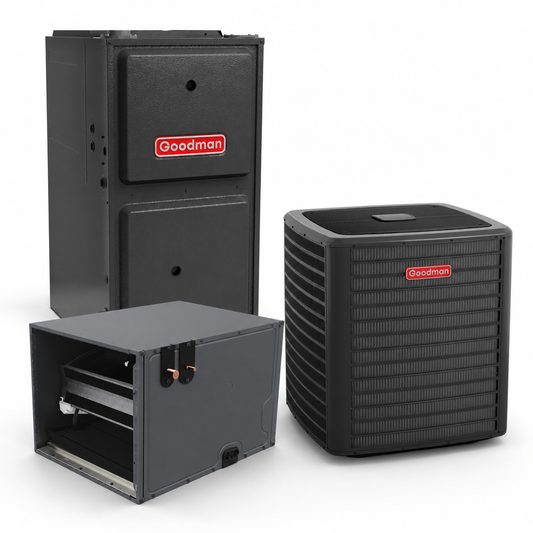 Goodman 2 Ton 15.0 SEER2 96% AFUE 60,000 BTU Gas Furnace and R32 Air Conditioner System - Upflow/Horizontal