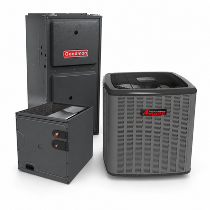 Goodman 2 Ton 17.2 SEER2 97% AFUE 60,000 BTU Furnace and High Efficiency Heat Pump System | Inverter - R32 - Downflow/Horizontal