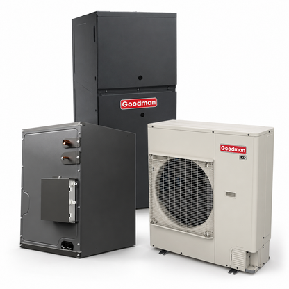 Goodman 3 Ton 19.0 SEER2 80% AFUE 80,000 BTU Gas Furnace and R32 Air Conditioner System - Upflow/Horizontal