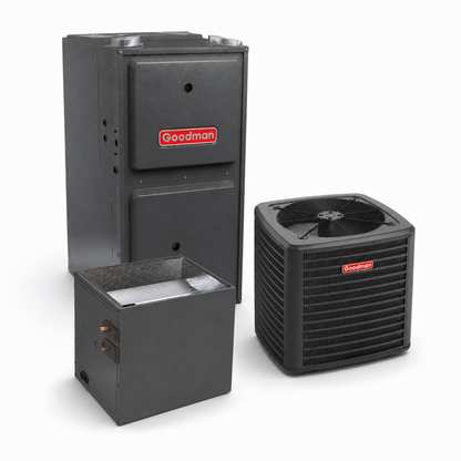 Goodman 2 Ton 14.3 SEER2 97% AFUE 60,000 BTU Gas Furnace and R32 Air Conditioner System - Upflow/Horizontal