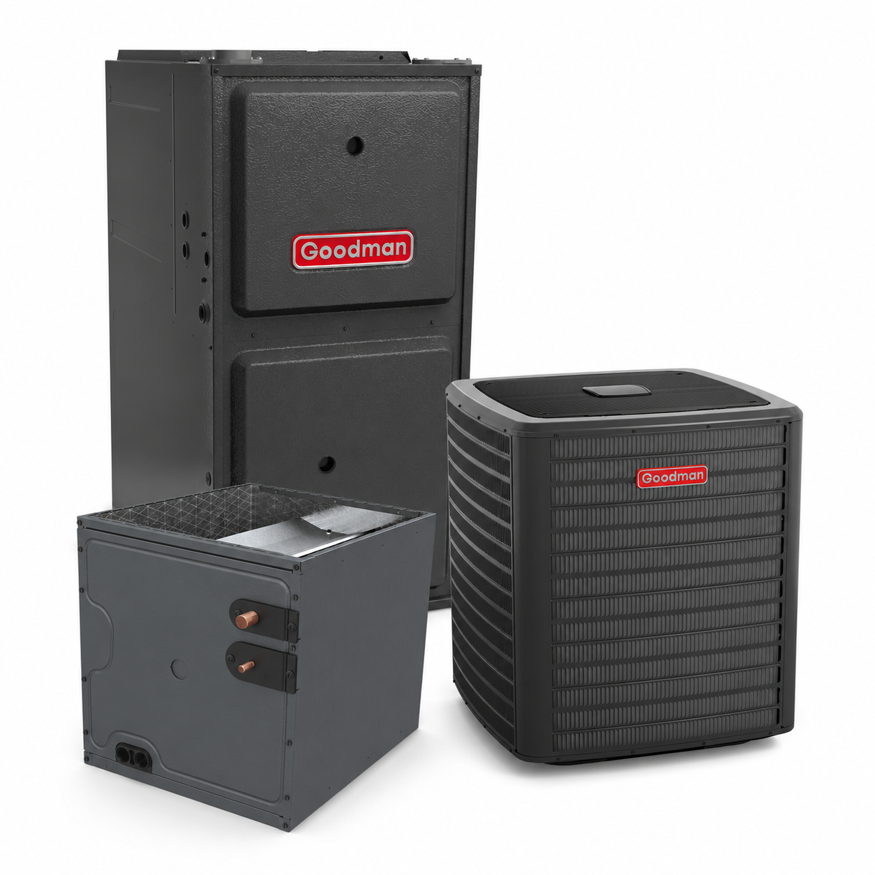 Goodman 2 Ton 17.5 SEER2 96% AFUE 60,000 BTU Gas Furnace and R32 Air Conditioner System - Upflow/Horizontal