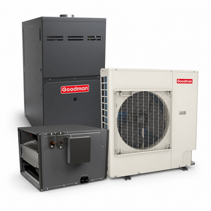 Goodman 4 Ton 17.5 SEER2 80% AFUE 80,000 BTU Furnace and High Efficiency Heat Pump System | Inverter - R32 - Upflow/Horizontal