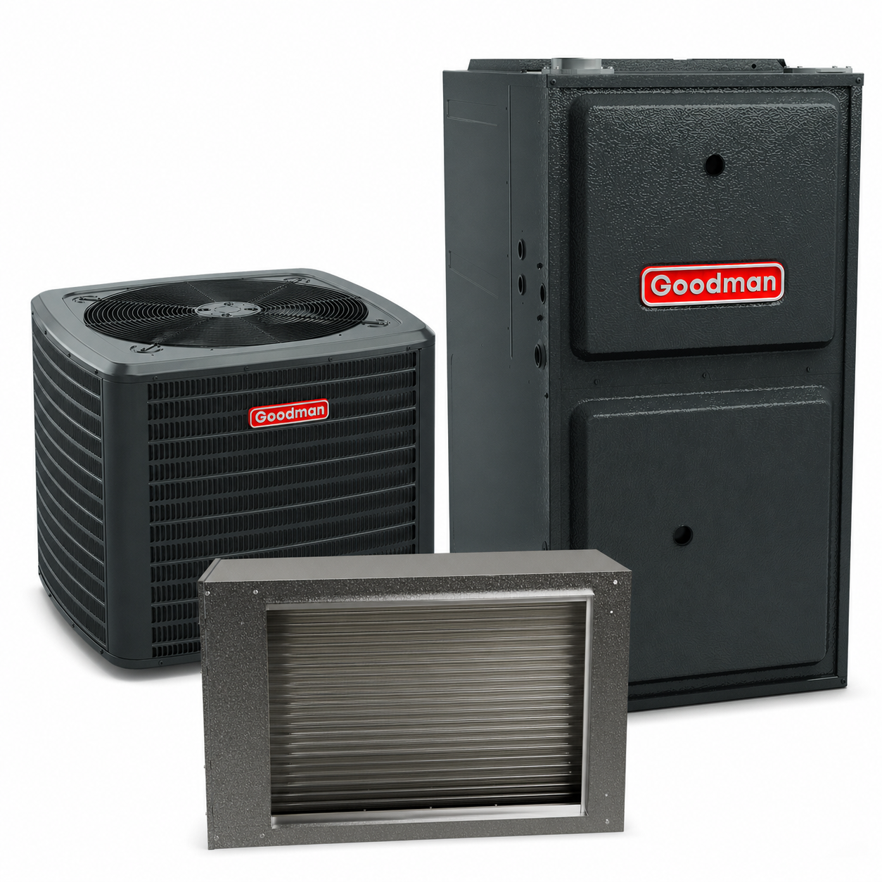 Goodman 2.5 Ton 14.3 SEER2 96% AFUE 60,000 BTU Gas Furnace and R32 Air Conditioner System - Upflow/Horizontal