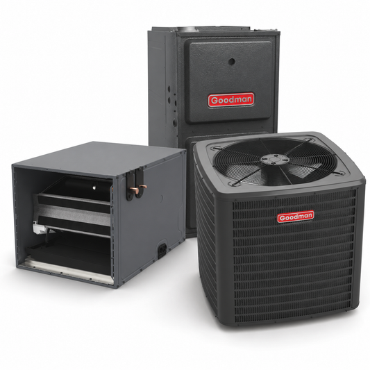 Goodman 2.5 Ton 14.3 SEER2 96% AFUE 60,000 BTU Gas Furnace and R32 Air Conditioner System - Upflow/Horizontal