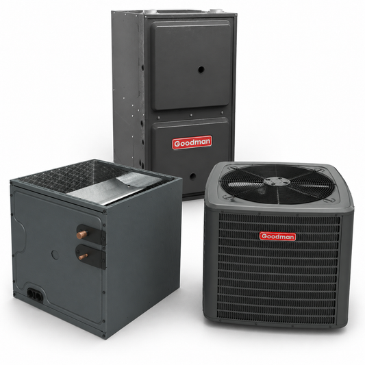 Goodman 5 Ton 13.8 SEER2 92% AFUE 80,000 BTU Gas Furnace and R32 Air Conditioner System - Upflow/Horizontal
