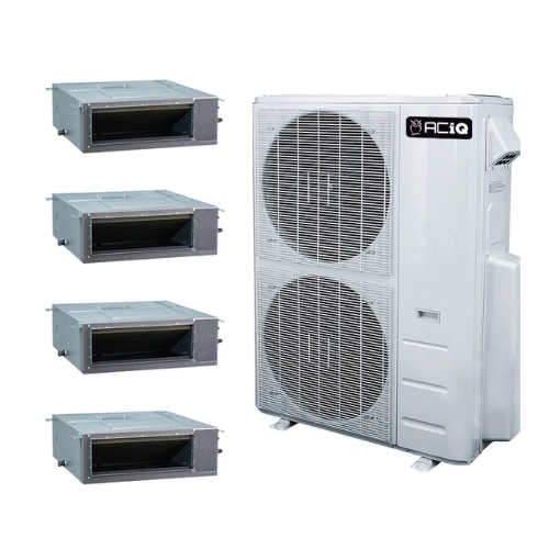 ACIQ 4-Zone Ducted Mini Split AC & Heat Pump 48000 BTU (9K+9K+9K+12K), Slim Duct Units, 230V