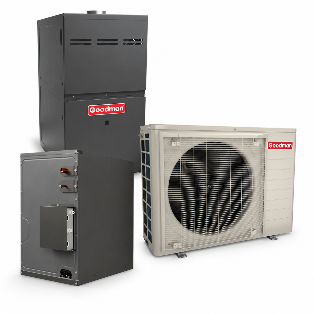 Goodman 2 Ton 18.0 SEER2 80% AFUE 60,000 BTU Gas Furnace and R32 Air Conditioner System - Upflow/Horizontal