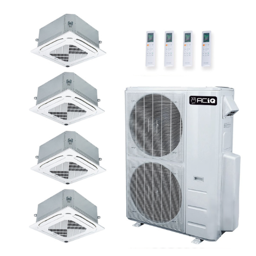 ACIQ 4-Zone Ductless Mini Split AC & Heat Pump 55000 BTU (9K+12K+12K+24K), Ceiling Cassettes Units, 230V