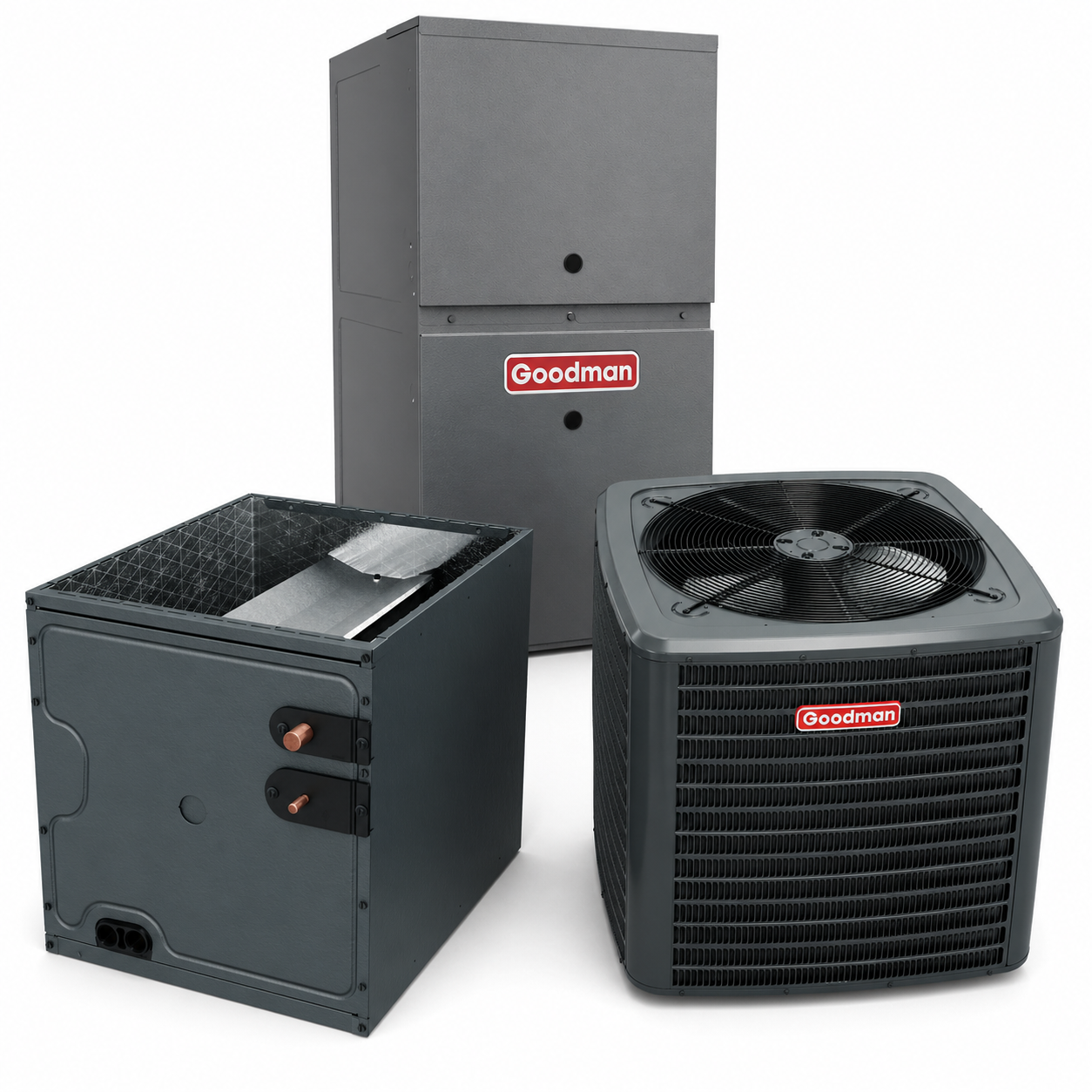 Goodman 2.5 Ton 15.0 SEER2 80% AFUE 80,000 BTU Gas Furnace and R32 Air Conditioner System - Upflow/Horizontal