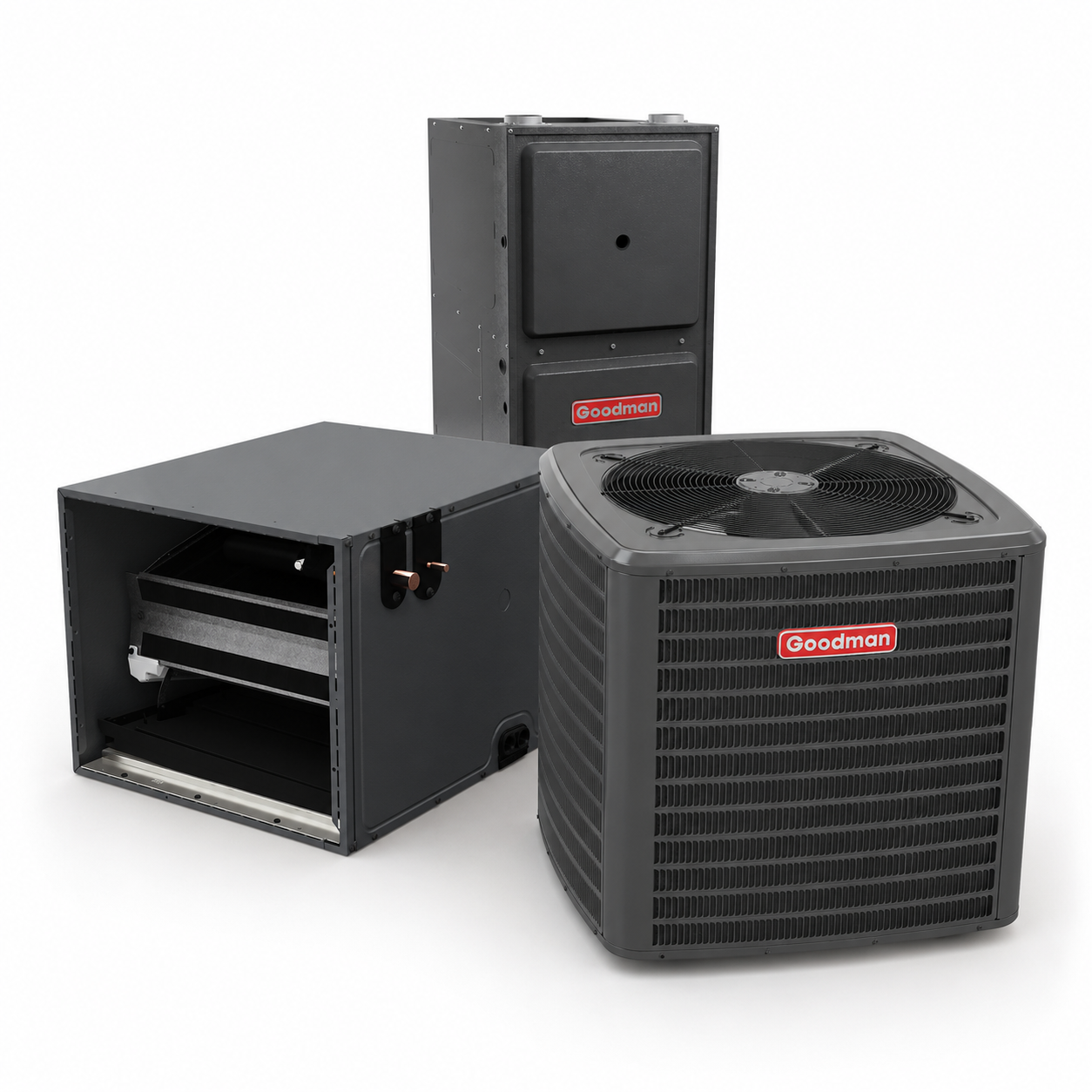 Goodman 2 Ton 14.3 SEER2 96% AFUE 60,000 BTU Gas Furnace and R32 Air Conditioner System - Upflow/Horizontal
