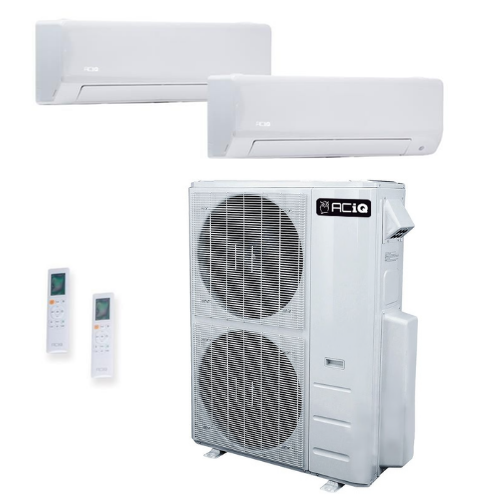 ACIQ 2-Zone Ductless Mini Split AC & Heat Pump 48000 BTU (24K+24K), Wall Mount Units, 230V