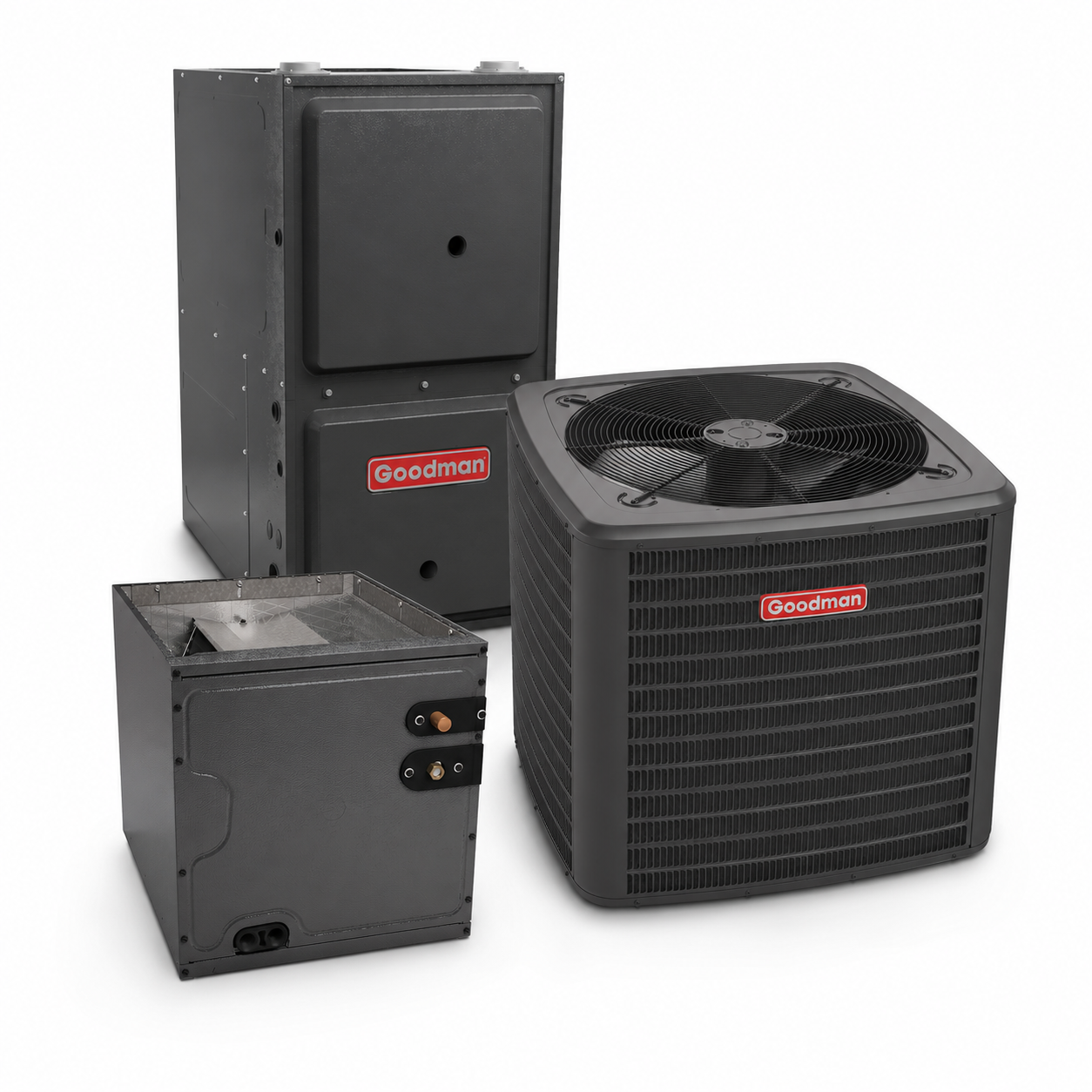 Goodman 2.5 Ton 13.6 SEER2 92% AFUE 80,000 BTU Gas Furnace and R32 Air Conditioner System - Upflow/Horizontal