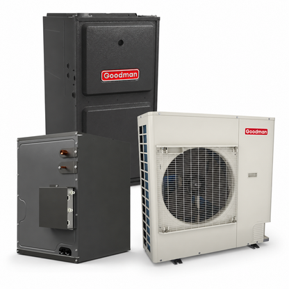 Goodman 3 Ton 19.0 SEER2 96% AFUE 80,000 BTU Furnace and High Efficiency Heat Pump System | Inverter - R32 - Upflow/Horizontal