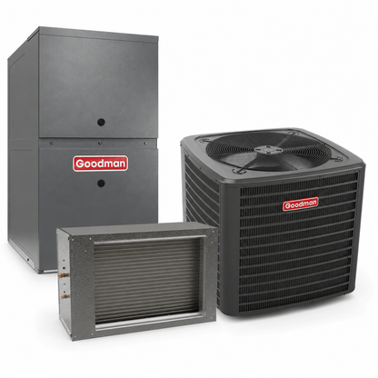 Goodman 2 Ton 14.5 SEER2 80% AFUE 80,000 BTU Gas Furnace and R32 Air Conditioner System - Upflow/Horizontal
