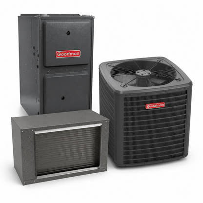Goodman 2.5 Ton 13.4 SEER2 96% AFUE 100,000 BTU Gas Furnace and R32 Air Conditioner System - Upflow/Horizontal