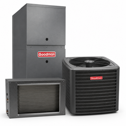 Goodman 2 Ton 13.4 SEER2 80% AFUE 60,000 BTU Gas Furnace and R32 Air Conditioner System - Upflow/Horizontal
