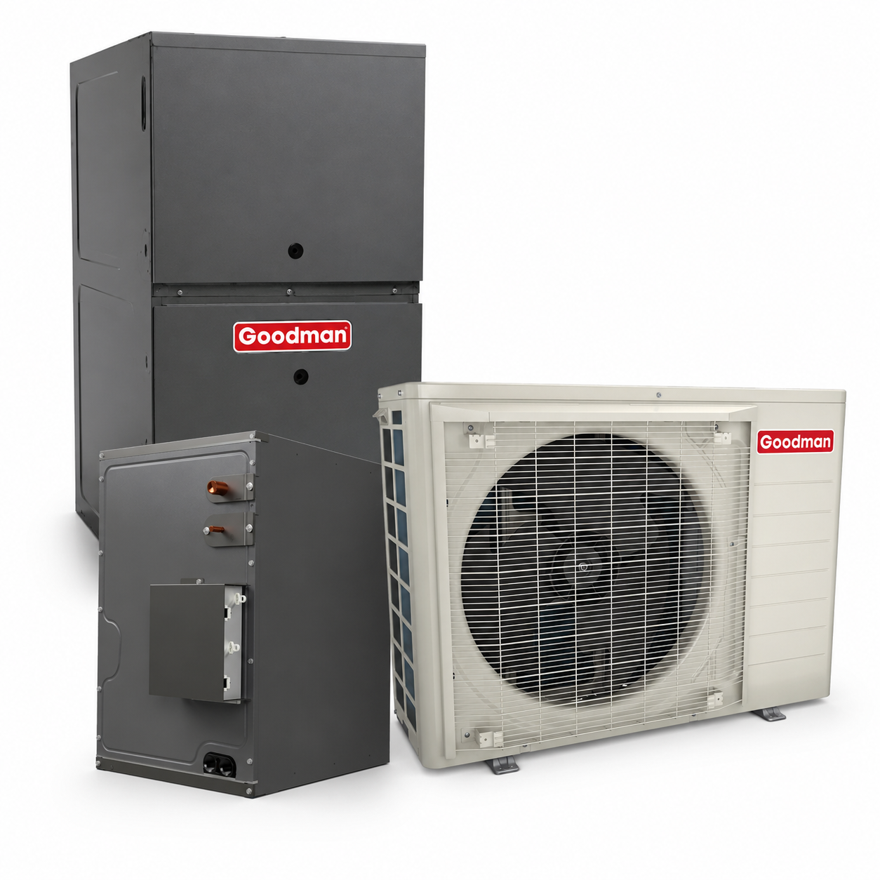 Goodman 2 Ton 18.0 SEER2 80% AFUE 60,000 BTU Gas Furnace and R32 Air Conditioner System - Upflow/Horizontal