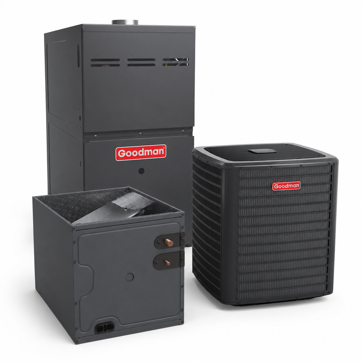 Goodman 3 Ton 15.2 SEER2 80% AFUE 60,000 BTU Gas Furnace and R32 Air Conditioner System - Upflow/Horizontal