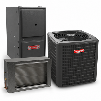 Goodman 2.5 Ton 15.2 SEER2 96% AFUE 80,000 BTU Gas Furnace and R32 Air Conditioner System - Upflow/Horizontal