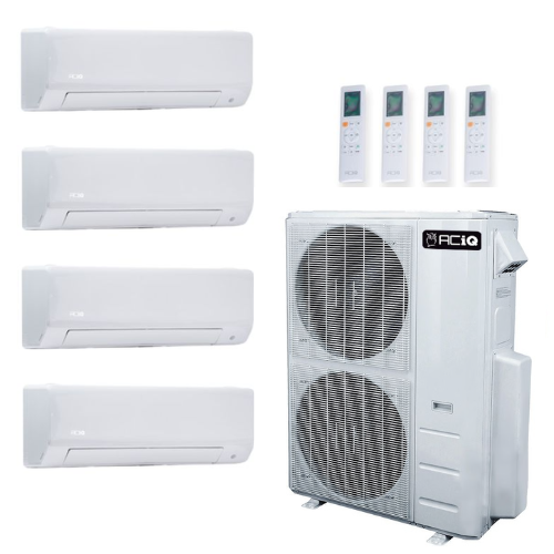 ACIQ 4-Zone Ductless Mini Split AC & Heat Pump 48000 BTU (12K+12K+12K+12K), Wall Mount Units, 230V