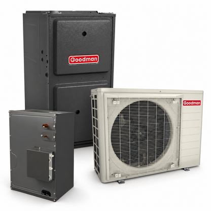Goodman 3 Ton 16.6 SEER2 96% AFUE 80,000 BTU Gas Furnace and R32 Air Conditioner System - Upflow/Horizontal