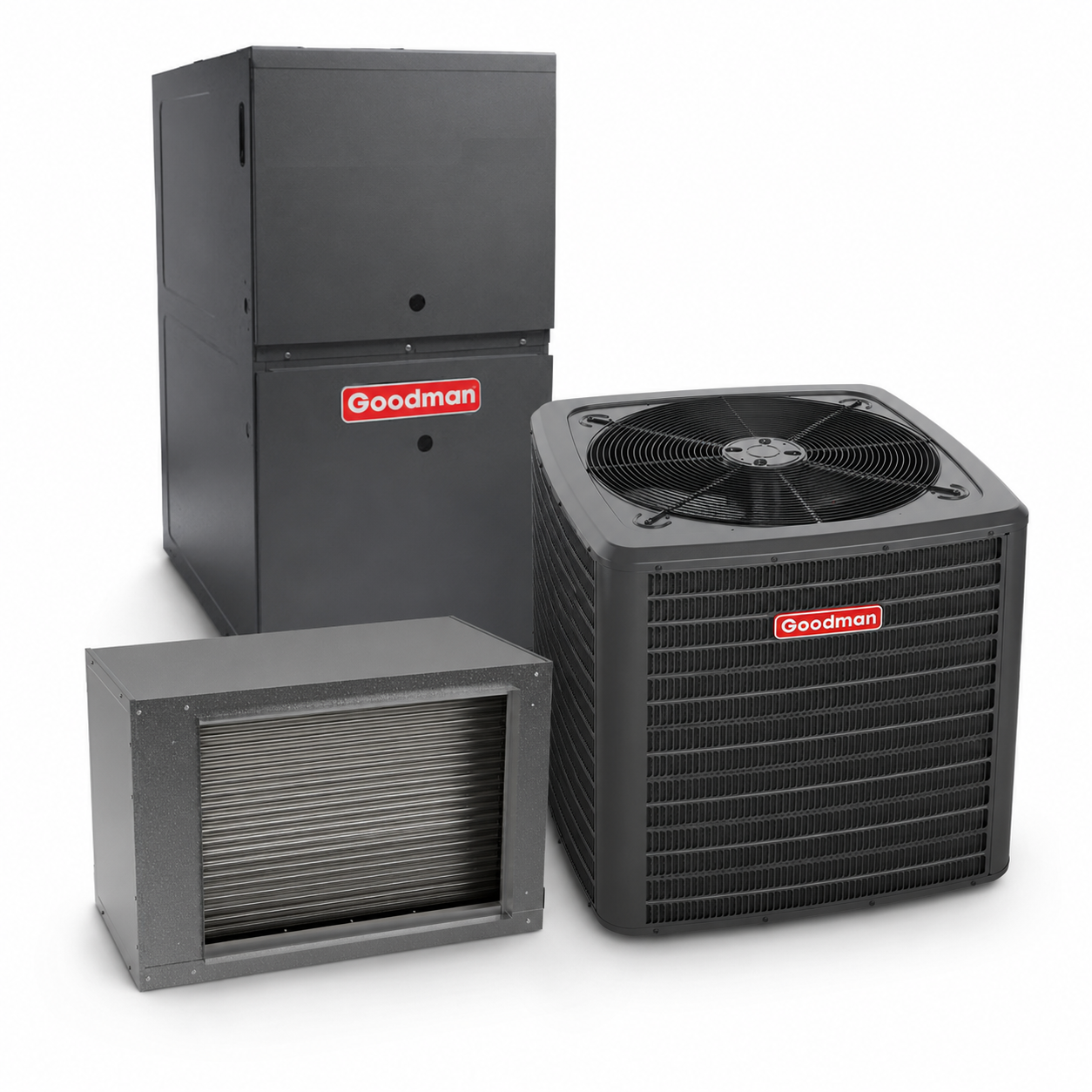 Goodman 2 Ton 13.4 SEER2 80% AFUE 80,000 BTU Gas Furnace and R32 Air Conditioner System - Upflow/Horizontal