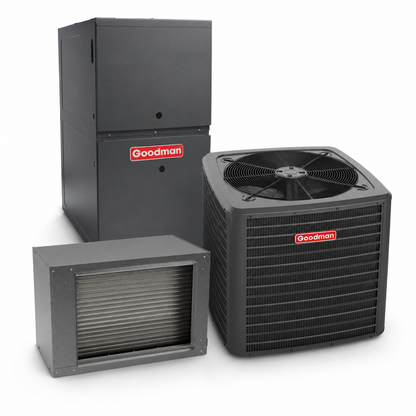 Goodman 2 Ton 13.4 SEER2 80% AFUE 80,000 BTU Gas Furnace and R32 Air Conditioner System - Upflow/Horizontal