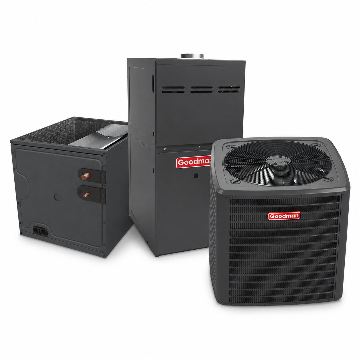 Goodman 3 Ton 14.3 SEER2 80% AFUE 60,000 BTU Gas Furnace and R32 Air Conditioner System - Upflow/Horizontal
