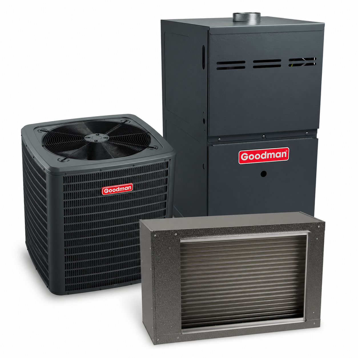 Goodman 2 Ton 14.5 SEER2 80% AFUE 80,000 BTU Gas Furnace and R32 Air Conditioner System - Upflow/Horizontal