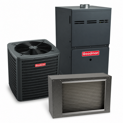 Goodman 2 Ton 14.5 SEER2 80% AFUE 80,000 BTU Gas Furnace and R32 Air Conditioner System - Upflow/Horizontal