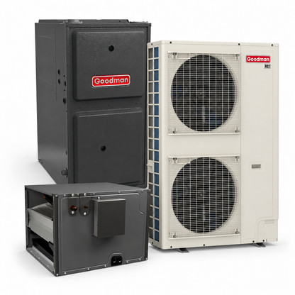 Goodman 5 Ton 16.0 SEER2 96% AFUE 80,000 BTU Furnace and High Efficiency Heat Pump System | Inverter - R32 - Upflow/Horizontal