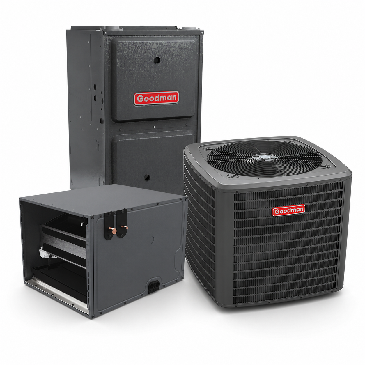 Goodman 2 Ton 14.5 SEER2 96% AFUE 80,000 BTU Gas Furnace and R32 Air Conditioner System - Upflow/Horizontal