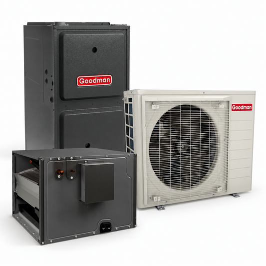 Goodman 2.5 Ton 17.5 SEER2 96% AFUE 80,000 BTU Gas Furnace and R32 Air Conditioner System - Upflow/Horizontal