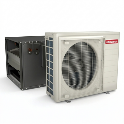 Goodman 2 Ton 18.0 SEER2 Central Air Conditioner Split with 26 1/2' inch Horizontal Cased Coil- R32