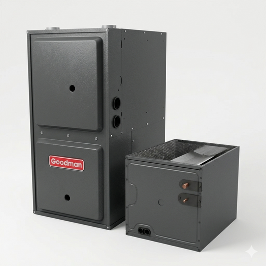Goodman 2.5 Ton 96% AFUE Furnace and Coil System - R32 - Downflow/Horizontal