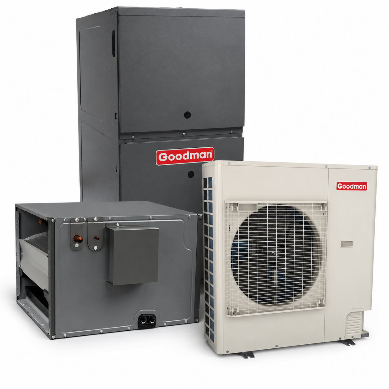 Goodman 4 Ton 16.6 SEER2 80% AFUE 100,000 BTU Gas Furnace and R32 Air Conditioner System - Downflow/Horizontal