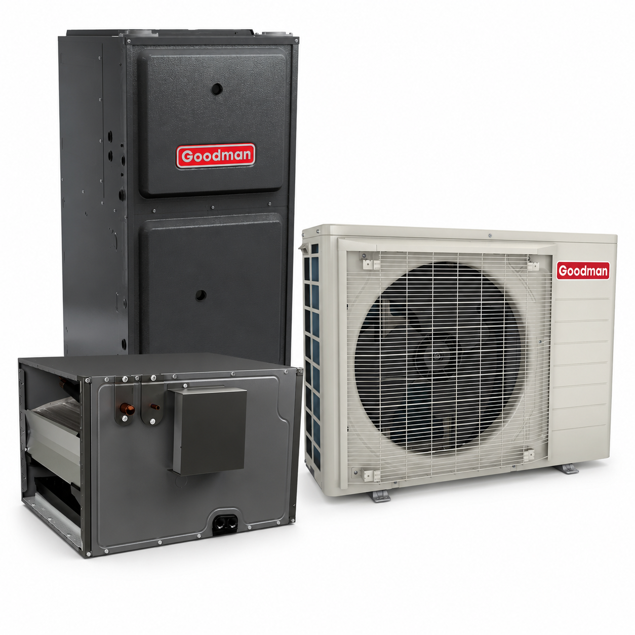 Goodman 2 Ton 18.0 SEER2 96% AFUE 40,000 BTU Gas Furnace and R32 Air Conditioner System - Downflow/Horizontal