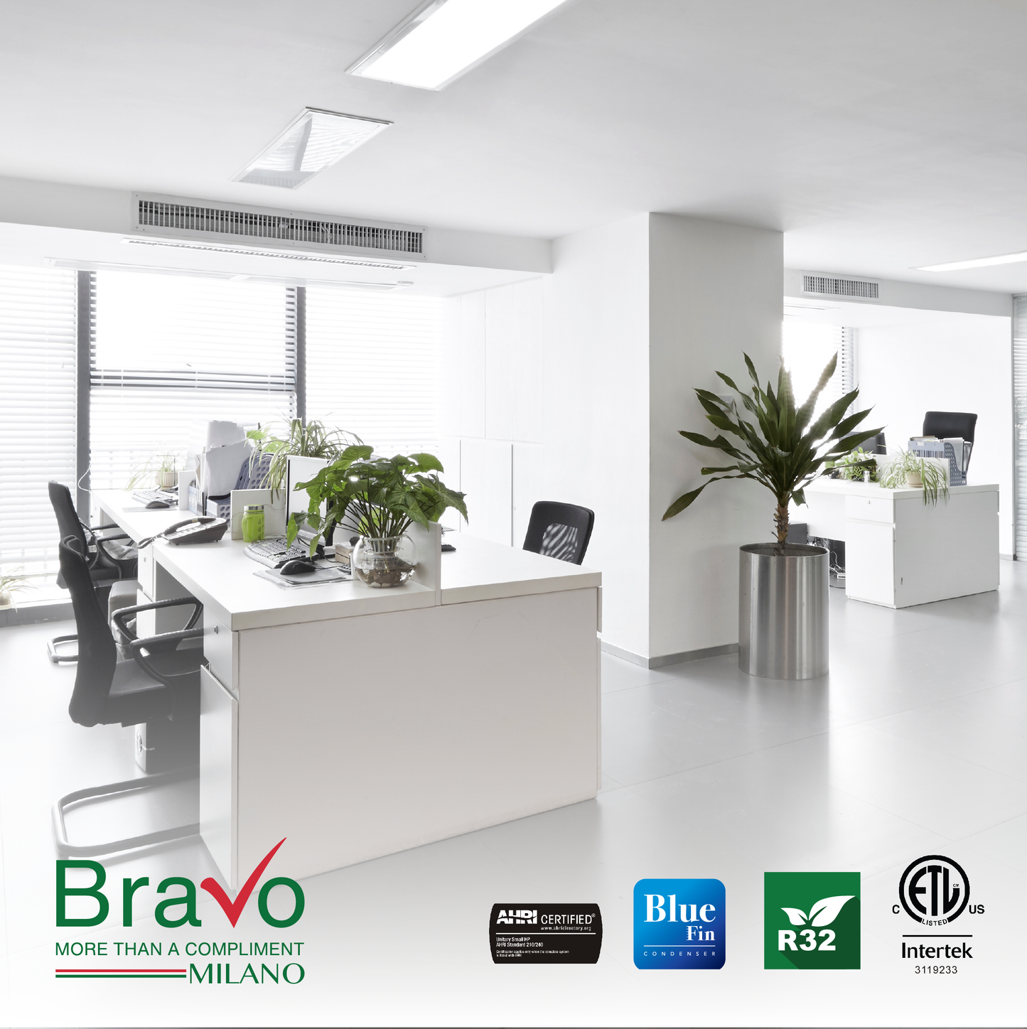 Bravo 3-Zone Ducted Mini Split AC & Heat Pump 24000 BTU (9K+9K+18K), Slim Duct Units, 230V