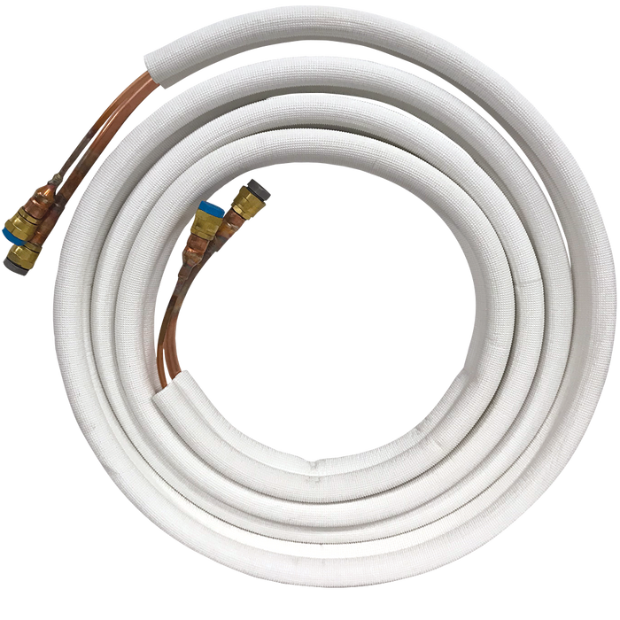 Perfect Aire 15/25' Quick Connect Line Set for 9k and 12k Indoor Units, 1/4 x 3/8 x 15/25ft with Condenser Coupler