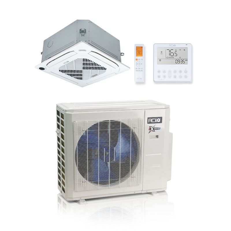 ACIQ 24,000 BTU 20.7 SEER2 ACiQ Single Zone Ceiling Cassette Mini Split System | Extreme Series - R454B | 230V