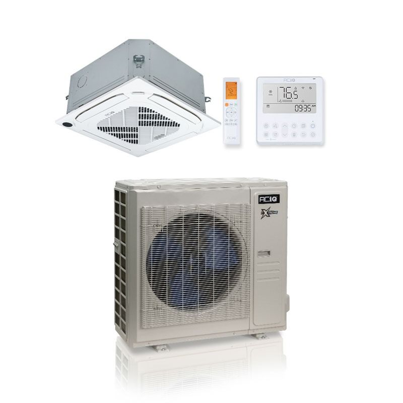 ACIQ 36,000 BTU ACiQ Extreme 21.2 SEER2 Single Zone Ceiling Cassette Mini Split Heat Pump System - R454B | 230V