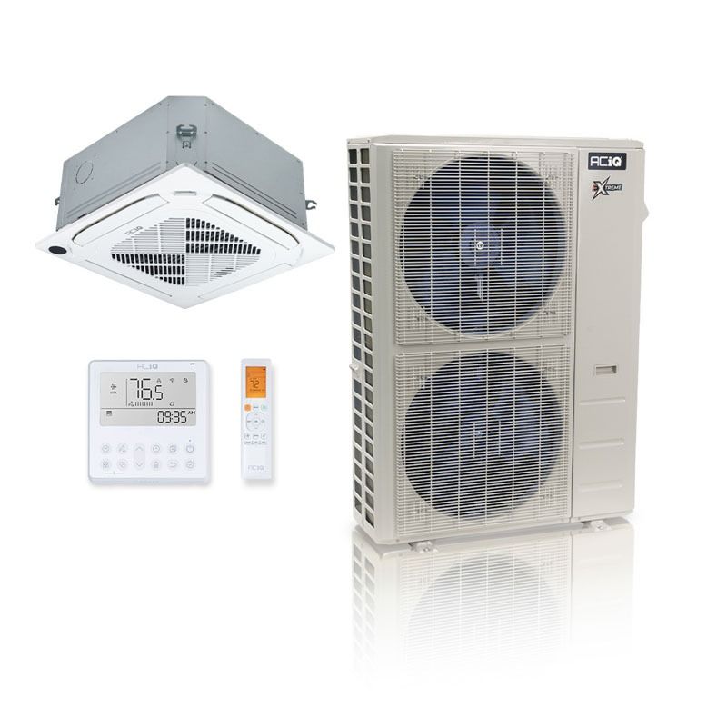 ACIQ 48,000 BTU ACiQ Extreme 23 SEER2 Single Zone Ceiling Cassette Mini Split Heat Pump System - R454B | 230V